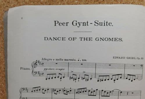 Grieg Peer Gynt classical piano solo vintage sheet music book Germer Bosworth